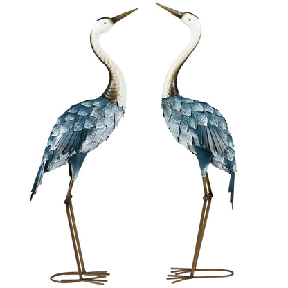 Crane Garden Ornaments, 2 PCS Steel Garden Statue Set 🚚