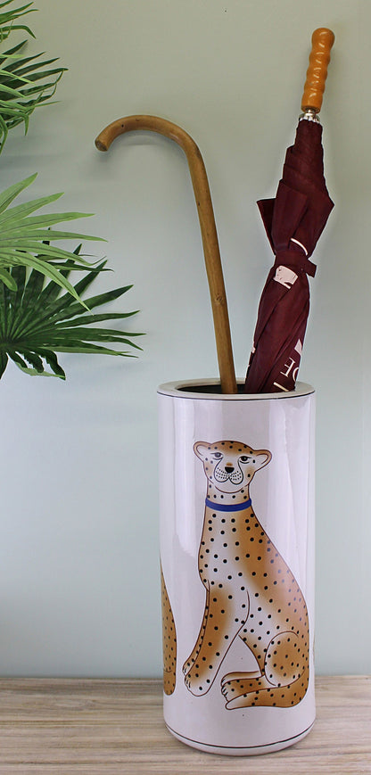 Ceramic Umbrella Stand, Leopard Design 🚚