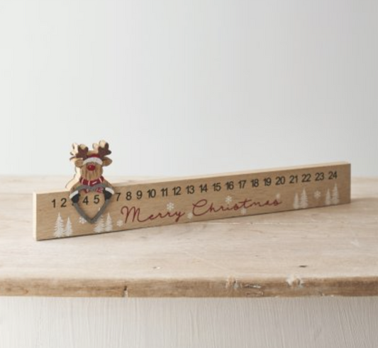 Wooden Sliding Reindeer Advent Calendar - Pre Order - October