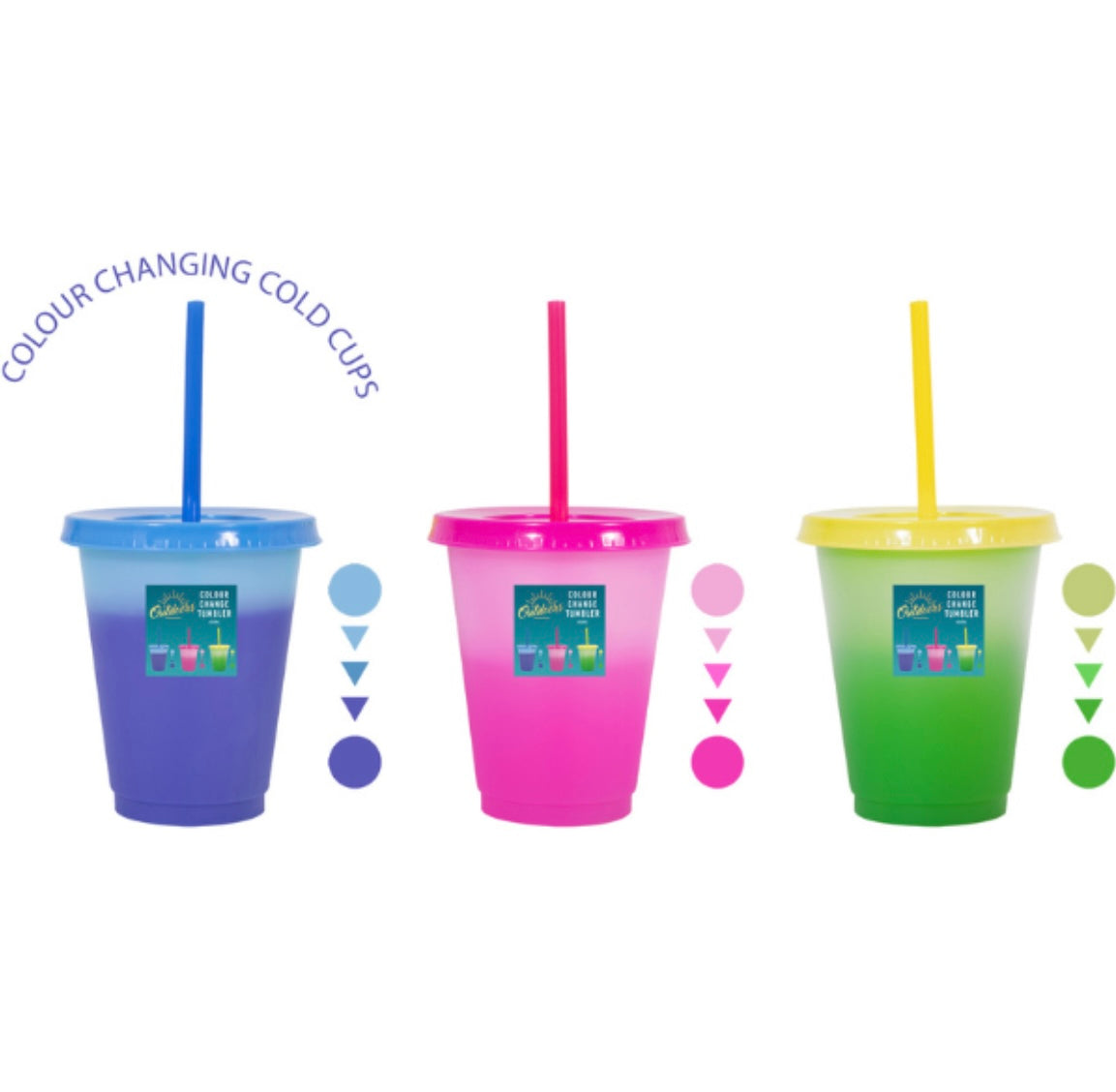 Colour Changing Tumbler/Cold Cup - Tumbler with Straw