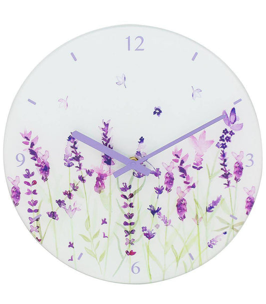 Lavender Glass Clock - 30cm