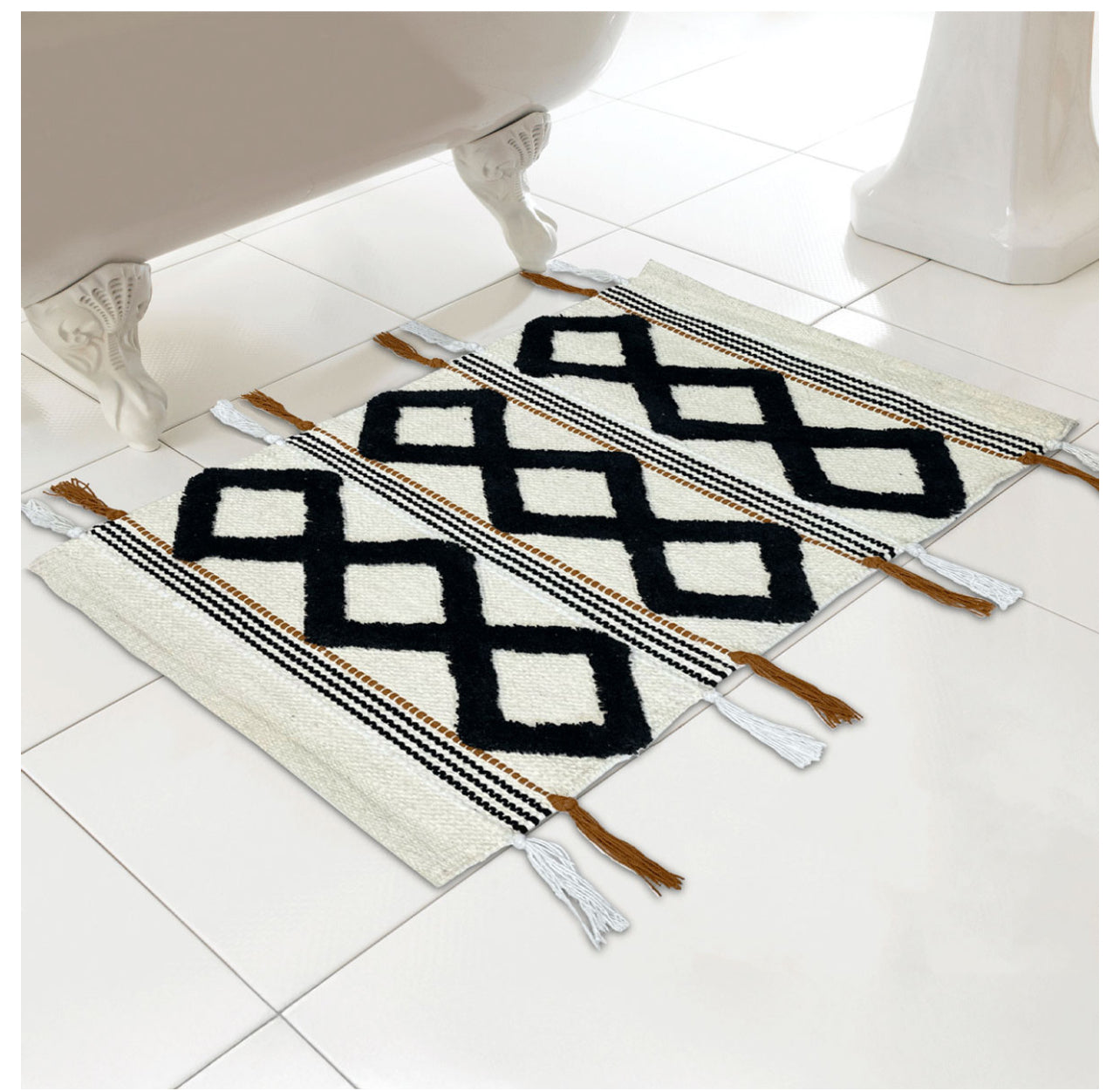 Berber Tassel Bath Mat - Natural