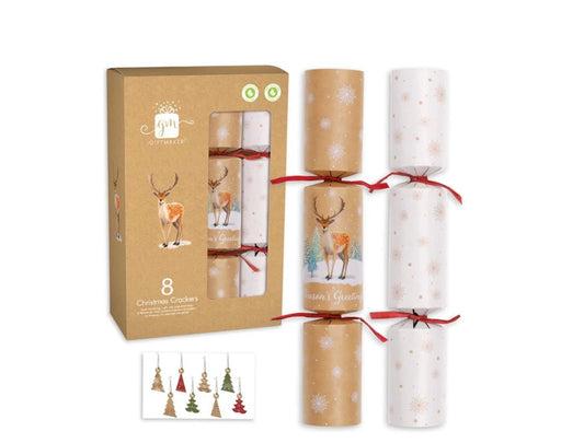 Kraft Stag Christmas Crackers 8 Pack