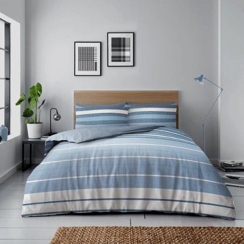 Block Stripe Blue Duvet