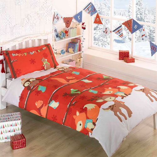 Woodland Single Christmas Duvet Set