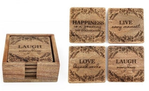 Laser Cut Wooden 4pk Coaster