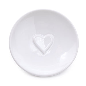 Ceramic Soap Dish With Embossed Heart 12cm