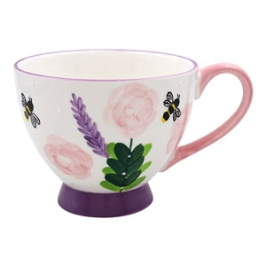 Bees Handpainted Footed Mug