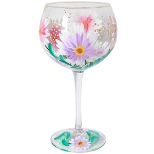 Hand Painted Gin Glass - Cosmos