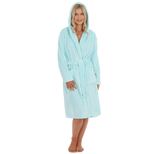 Ladies Mint Green Flannel Fleece Robe