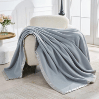 Classic Satin Border Fleece Throw Grey