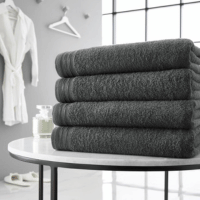 Luxury Wilsford Cotton Bath Sheet Blush Charcoal 4pack