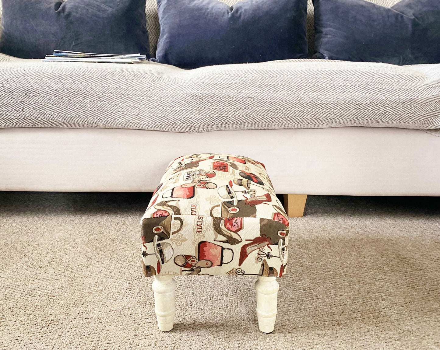 Ladies Fabric Footstool with Drawer