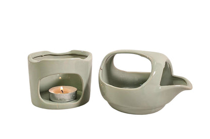 Oil Burner In Sage Green With Removable Top 🚚