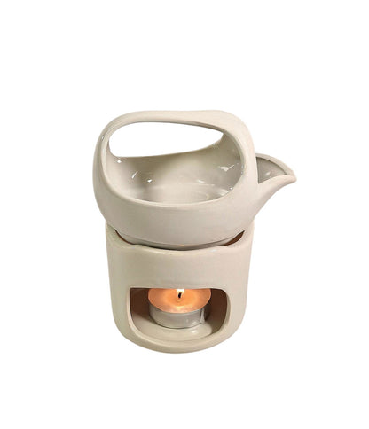 Oil Burner In Off White With Removable Top