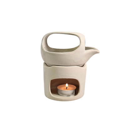 Oil Burner In Off White With Removable Top