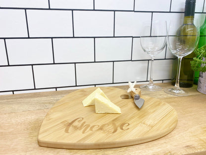 Heart Shaped Cheese Board with Knife