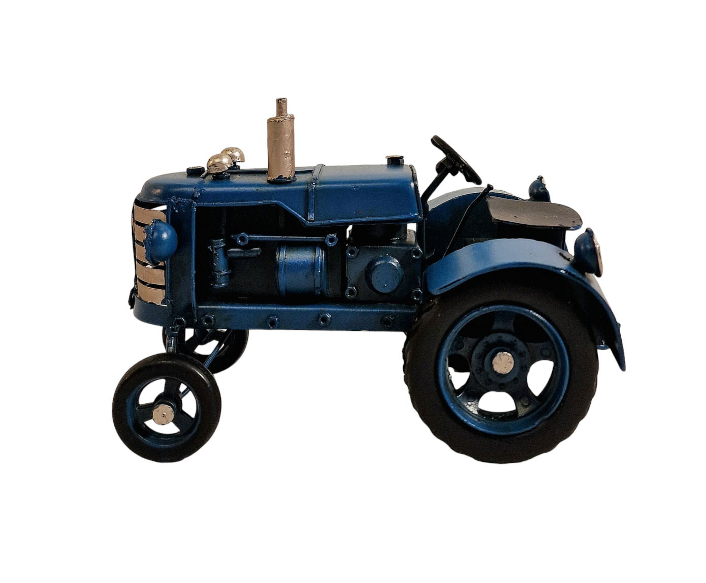 Blue Metal Tractor Ornament 17cm 🚚