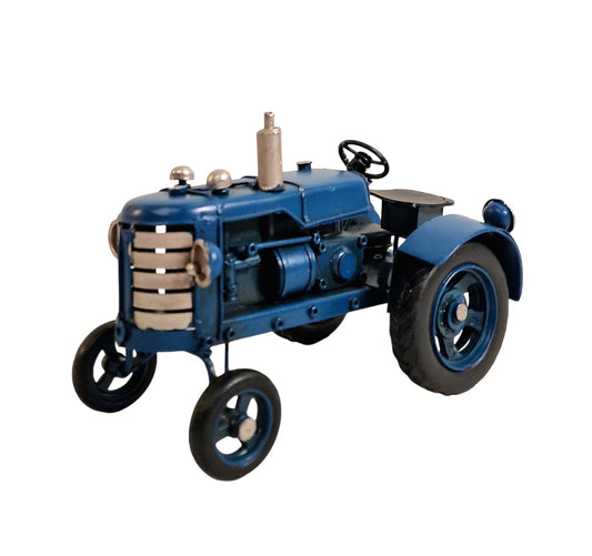 Blue Metal Tractor Ornament 17cm 🚚