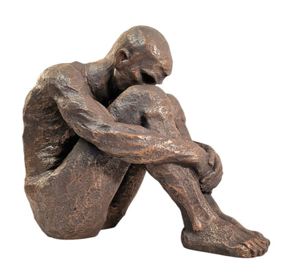 Sitting Man Bronze Style Statue 44.5cm 🚚