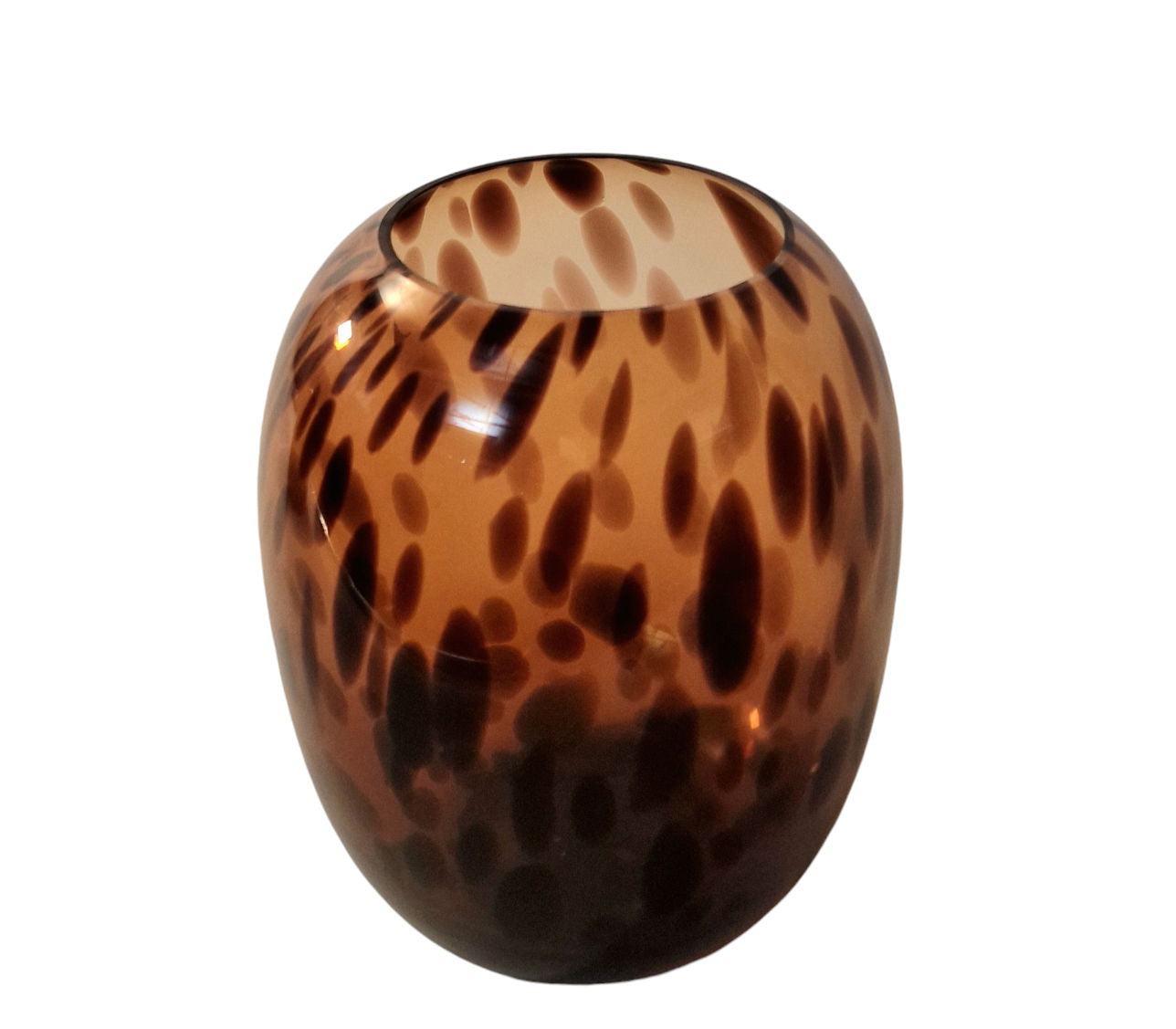 Leopard Print Glass Vase 26cm 🚚