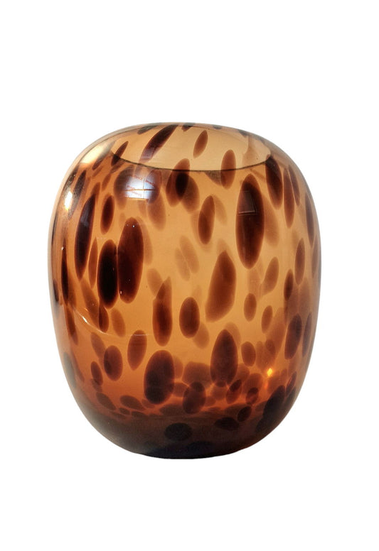 Leopard Print Glass Vase 26cm 🚚