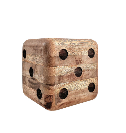 Wooden Dice Doorstop 15cm 🚚