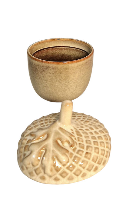 Ceramic Acorn Pot With Lid 13.5cm