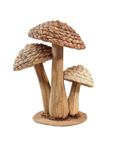 Rattan Trio Mushroom Ornament 21cm 🚚