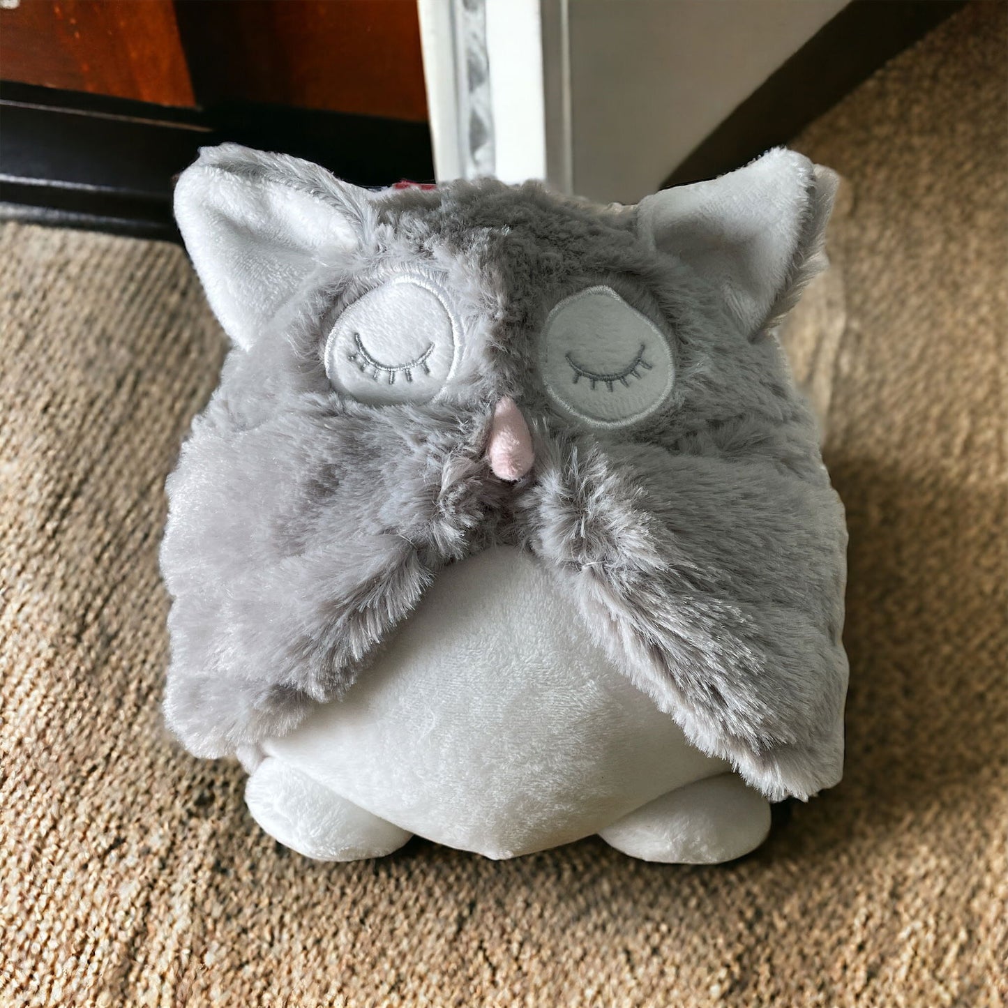 Grey Soft Owl Door Stop