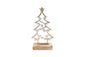 Silver Christmas Tree On Wooden Base Small