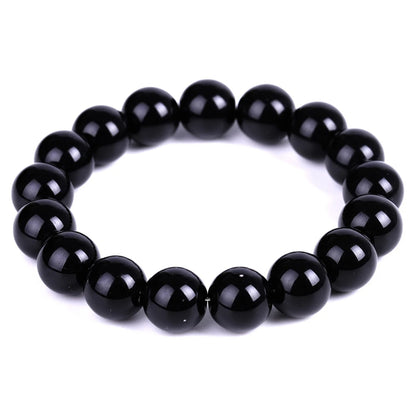 Natural Black Obsidian Stone Bracelet - Promotes Blood Circulation & Anxiety Relief 🚚