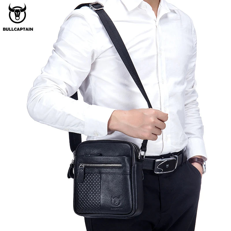 Bull Captain Men's Genuine Leather Shoulder Bag