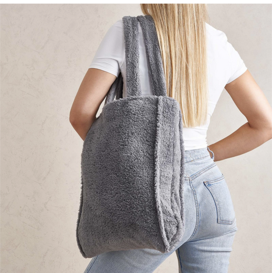 Fleece Tote Bag - Grey