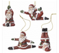 Yoga Santa Christmas Tree Decoration - 4 Pack