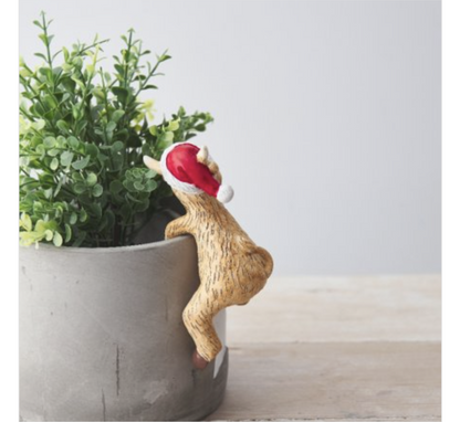 Christmas Highland Cow Plant Pot Pal