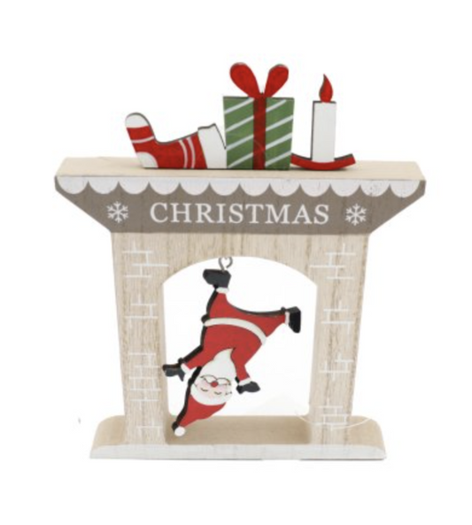 Falling Santa Wooden Decoration