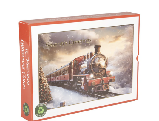 12 Christmas Train Cards