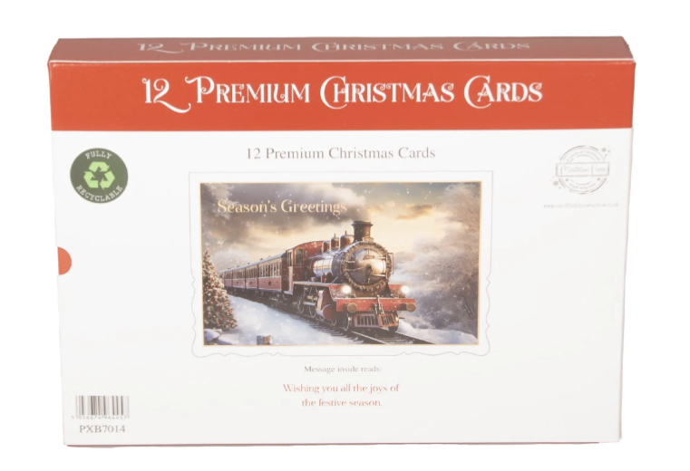 12 Christmas Train Cards