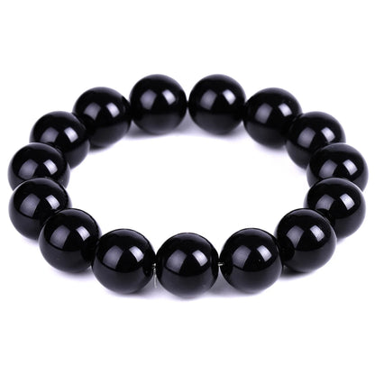 Natural Black Obsidian Stone Bracelet - Promotes Blood Circulation & Anxiety Relief 🚚