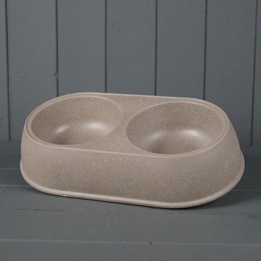 Earthy Large Duo Pet Bowl Made with Straw (31x18cm)