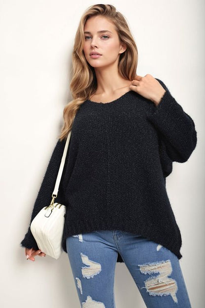 V-neck Chunky Knitted Jumper