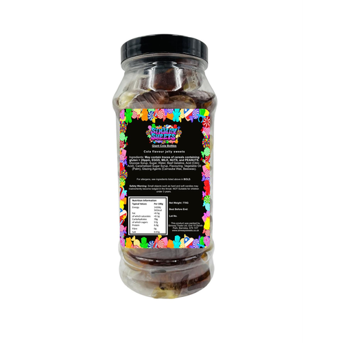 Giant Cola Bottles Retro Sweets Cola Flavoured Gummy Sweets Gift Jar