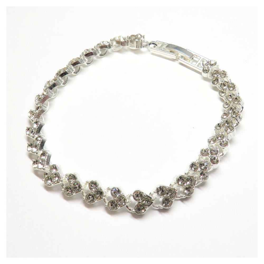 Diamante Heart Tennis Bracelet