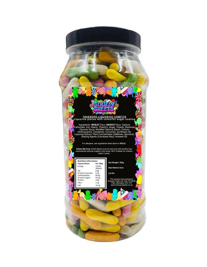 Liquorice Comfits Retro Sweets Gift Jar