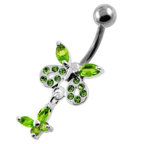 Jewelled Tiny Butterfly Belly Button Piercing