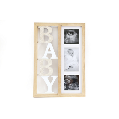 Baby Three Photograph Wooden Frame 43cm