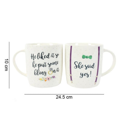 Set of 2 She Said Yes Mugs