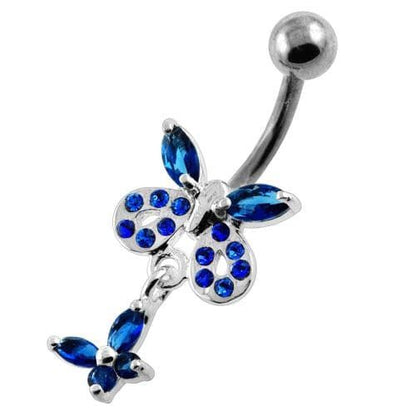 Jewelled Tiny Butterfly Belly Button Piercing