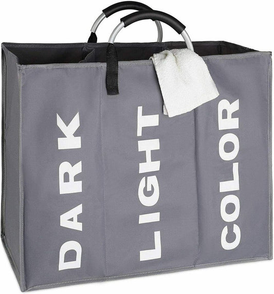 3 Compartment Laundry Bag - Dark Grey